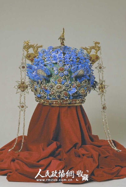 孝端皇后鳳冠明萬(wàn)歷 高35.5cm 徑20cm 重2.95kg 1956年北京市昌平區(qū)定陵出土_副本