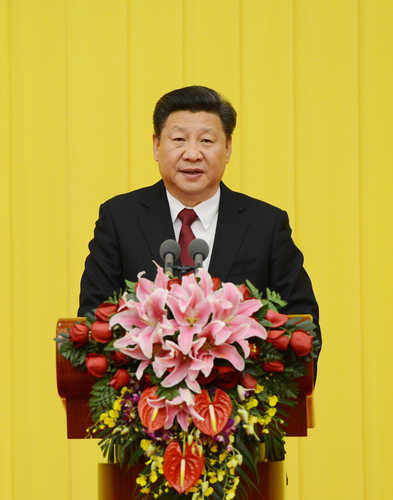 2015年12月31日，全國政協在北京舉行新年茶話會。中共中央總書記、國家主席、中央軍委主席習近平在茶話會上發(fā)表重要講話。    本報記者姜貴東攝