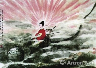 傅抱石《九歌圖冊-云中君》