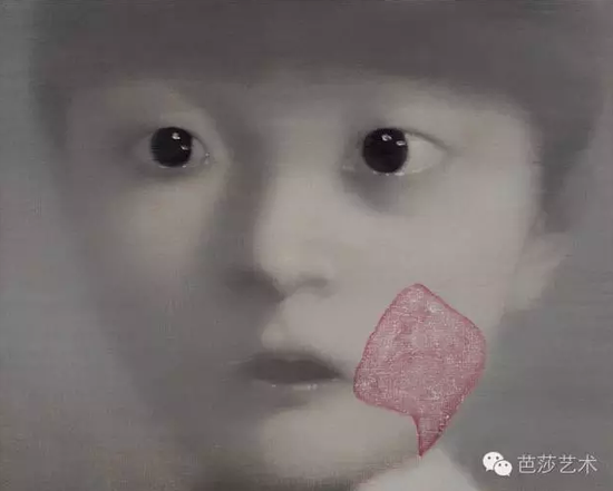張曉剛《我的女兒1號》，布上油畫，40×50cm，2000