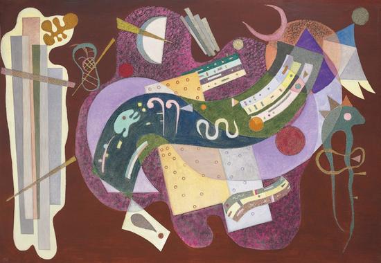瓦西里·康定斯基， 《Rigide et courbé》（1935）。圖片：Courtesy Christie's Images Ltd.