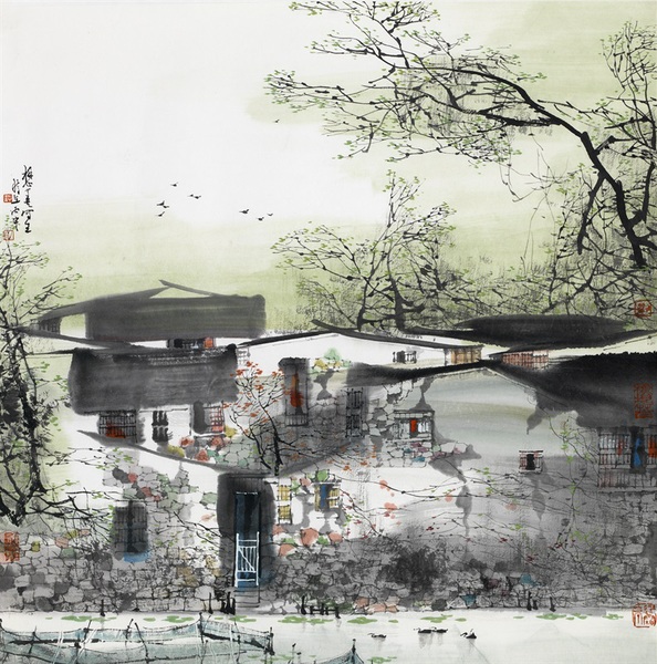 劉懋善  水鄉(xiāng)風(fēng)情（二） 68cm×68cm