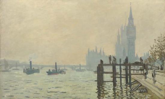 卡米耶·畢沙羅，《查令十字橋》（1890），藏于英國倫敦國家美術館