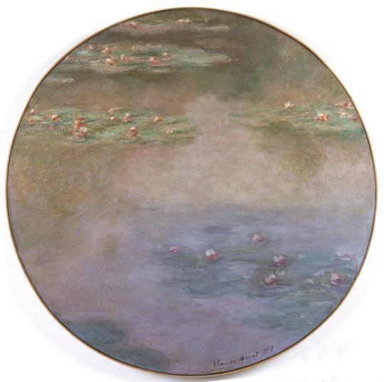 莫奈圓形《睡蓮》。（成都博物館供圖）