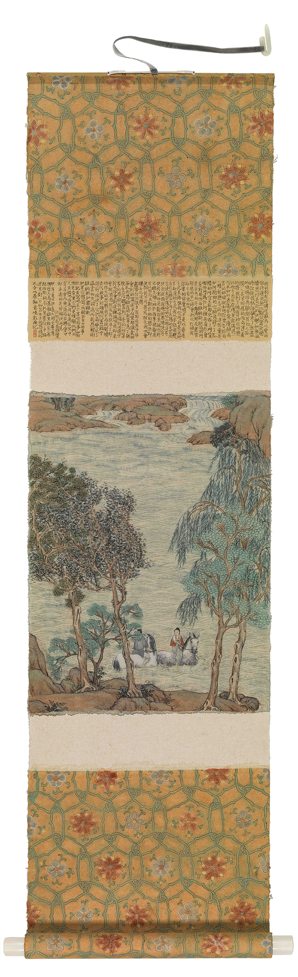 彭薇 《溪岸微風(fēng)》卷軸- 宣紙水墨  139×38cm  2014   Peng Wei，Letters From A Distance，Ink and wash on paper，139×38cm ，2014