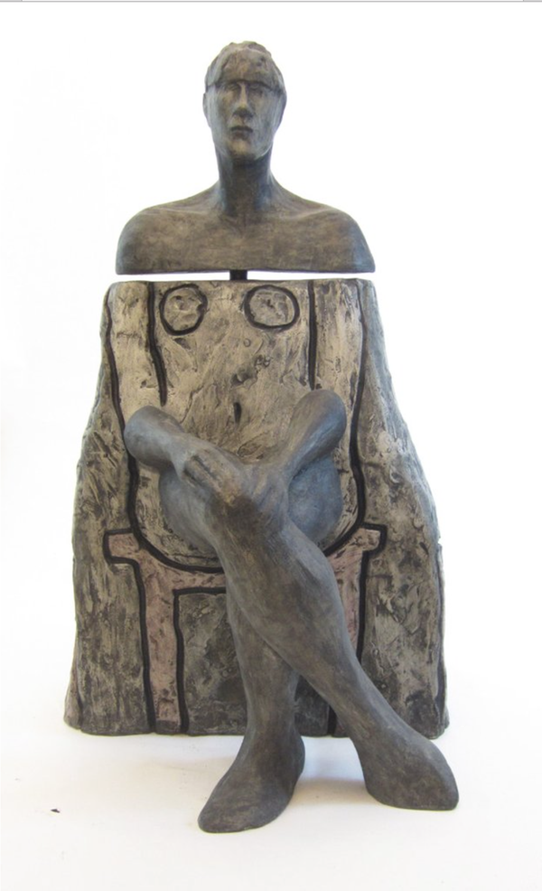 Frances Semple ，Cwen，Poymer and gypsum，61x34x38cm  弗朗西絲·森普爾 《歐文》石膏和聚合物  61x34x38cm