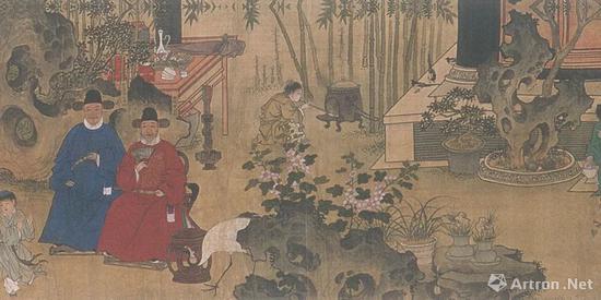 呂紀(jì)、呂文英繪《竹園壽集圖》局部 故宮博物院藏