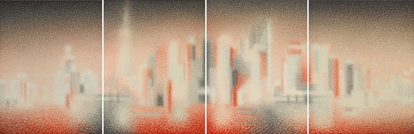 王舒野，上海浦東的時空裸體·即（114），233.7×173.5cm，墨、朱墨、麻紙，2018