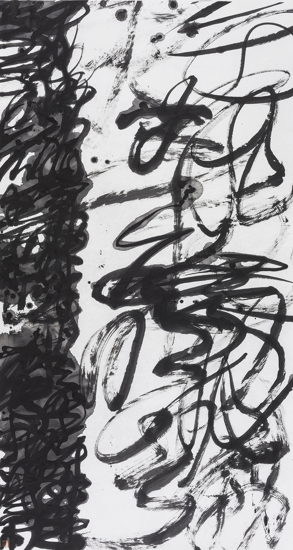 王冬齡，亂書，197×96cm，紙本水墨，2018
