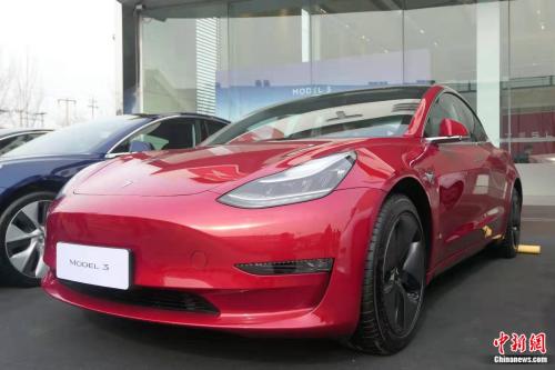特斯拉Model 3。張旭 攝