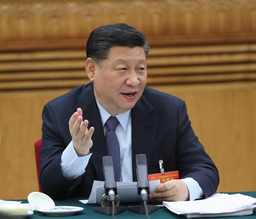 2019年3月7日，習(xí)近平參加十三屆全國(guó)人大二次會(huì)議甘肅代表團(tuán)的審議。