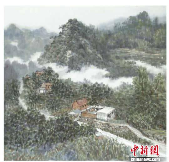 中國(guó)美術(shù)家協(xié)會(huì)副主席李翔在興隆寫生作品 張桂芹 攝