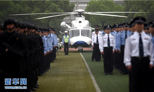 5月27日，各警種代表參加誓師大會(huì)。新華社記者王定昶攝